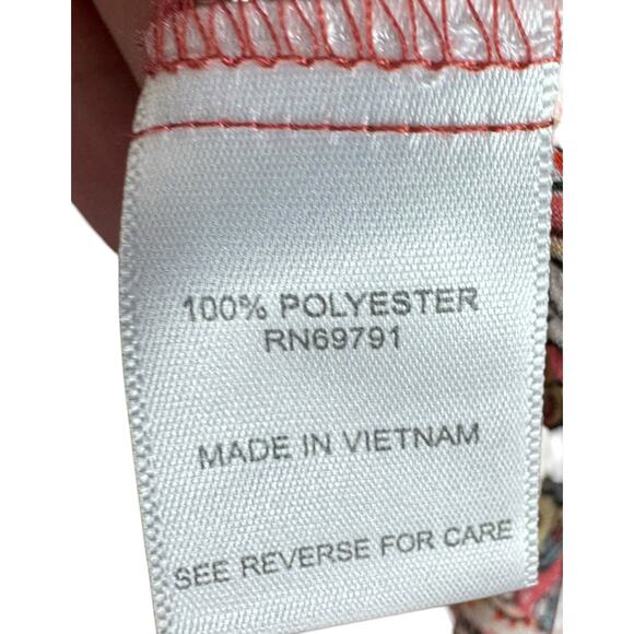 Westport Colorful Lightweight Sheer Cuffed Short Sleeve Button Up Blouse Size XL - Picture 7 of 8